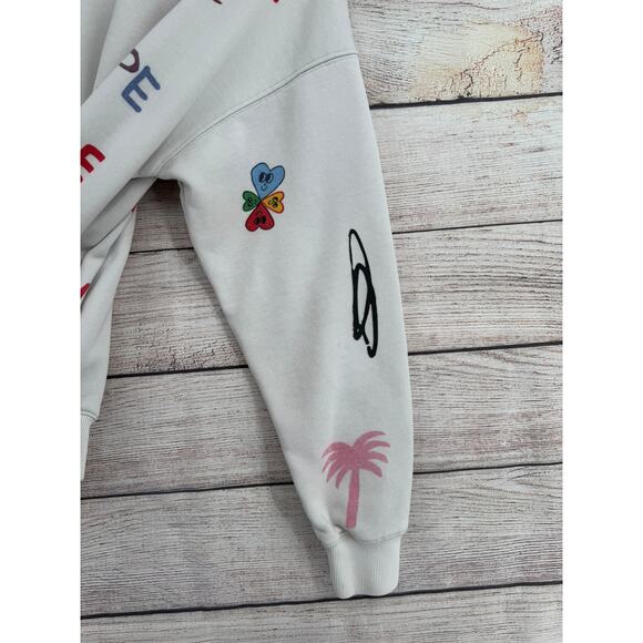 Mayfair Group Somebody Loves You AOP Crewneck Sweatshirt One Size Petite White - Picture 9 of 13